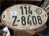 GERMAN LICENSE PLATE FROM 1940s