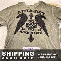 Affliction Aficionado Bird Shirt Men 2XL Gray