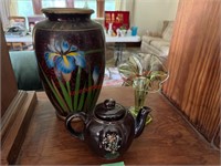 Tea Pot, Japan Vase, Ruffled Vase