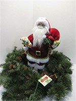 Santa 16" High / Wreath 20" Diam