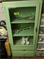 24x16x50" Green Cabinet With.