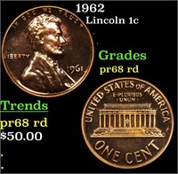 Proof 1962 Lincoln Cent 1c Grades Gem++ Proof Red