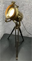 Vintage Hollywood Style Tripod Light, Brass Style