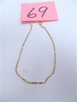 14kt Yellow Gold 7" Rope Bracelet, .5gr.