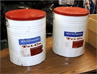 2 Large Metal Food Cans For Decor Storage