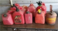 Lot of 9 Gas Cans
