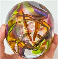 2013 Signed  Art Glass Paperweight 4 lb 5.1 oz