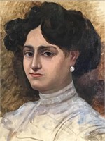 19th C. Oil on Canvas Portrait of a Woman