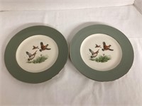 2 Vintage Triomphe Plates with Quail and Bird Dog