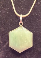 Green Aventurine hexagon necklace