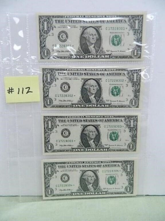 (5) $1 Consecutive Serial#, 1999 Fed Res Notes -