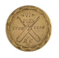 1866 Cricket Club Token On Seated Quarter.