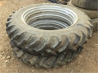 Set of (2) 13.6-38 Tractor Tires and CASE Rims