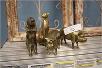 COLLECTION OF 4 BRASS ANIMALS