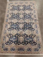 Nain Hand Woven Silk & Wool Rug 4 x 6.8ft