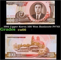 1992 Upper Korea 100 Won Banknote P#?43 Grades Gem