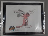 Signed Disney Mickey Mouse Sorcerer Illustration