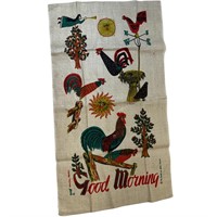 Vintage Rooster Good Morning Tea Towel