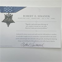 Korean War Medal of Honor Robert E. Simanek signed