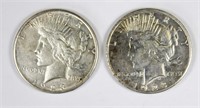 (2) 1923-S PEACE SILVER DOLLARS