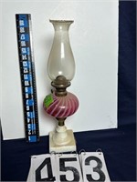 Candy Stripe oil lamp w/White base