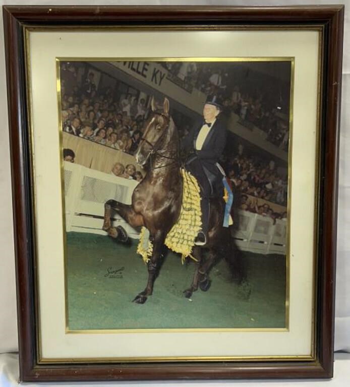 VTG 1989 Horse Show Framed Photo of Ms Jean McLean