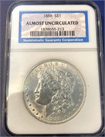 1888 Morgan Dollar, Almost Uncirculated NGC