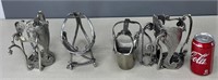 Vintage Pewter Single Wine Bottle Holders