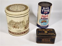 (3) TINS - CRAYOLA, BIG TIM MOTH, HAMMOND'S