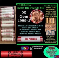 THIS AUCTION ONLY! BU Shotgun Lincoln 1c roll, 199