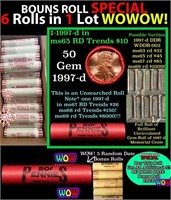 THIS AUCTION ONLY! BU Shotgun Lincoln 1c roll, 199