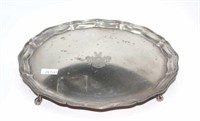 George V sterling silver card tray