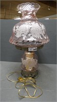 Pink Floral Hurricane Table Lamp
