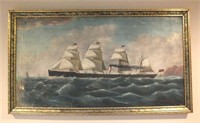 WILLIAM JORGENSON OIL PAINTING OF STEAMSHIP BALTIC