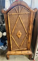 Vintage Costal Rattan Arched Cabinet (57.5x29.5)