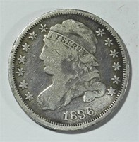 1836 CAPPED BUST DIME F