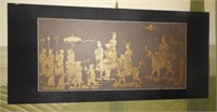 Large Oriental brass rubbing print of oriental