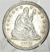 1877-CC Seated Liberty Silver Quarter AU/MS