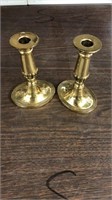 Pair of Brass Candleholders Made in England