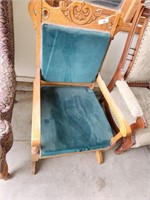 Vintage Wood Cushioned Rocking Chair