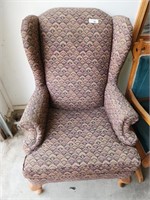 Vintage Cushioned High Back Chair, Approx 45"