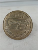 Grapette brass sidewalk marker 4"