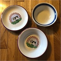 Lot of 7 Plates & Bowls - Country Theme