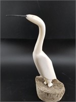 Charles Edwards ivory and baleen cormorant, set on