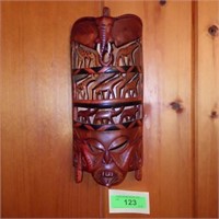 TEAK WOOD ? CARVED ANIMAL MASK 12 x 5 1/4