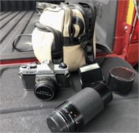 Asahi Pentax Camera, Lens And Case