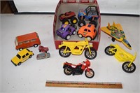 LARGE TOY LOT ,SOME VINTAGE !  MOTORCYCLES !