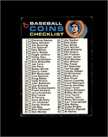 1971 Topps #161 Coins Checklist VG to VG-EX+