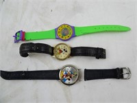 Lot of 3 Mickey Mouse Themed Watches