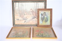 Vintage Framed Needlpoint, Pear's Soap, Grouse